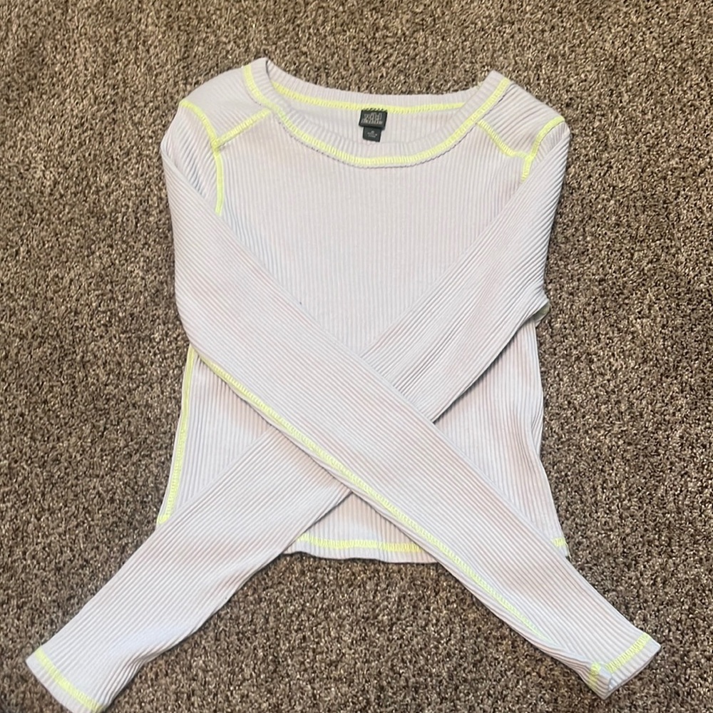 Light gray and lime green long sleeve
